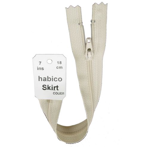 Image of Skirt Zip - 18cm - Ecru