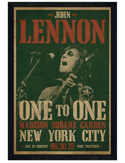 Image of John Lennon Black Wooden Framed A Legend At Madison Square Garden Poster