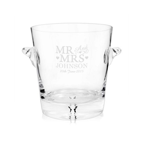 Image of Personalised Glass Mr & Mrs Ice Bucket