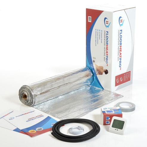 Image of 22.0m-- - Floorheatpro--- Electric Underfloor Heating Kit - 140w/m-- - 3080 Watts Including Touchscreen Thermostat - For Use Under Laminate/wood Floors