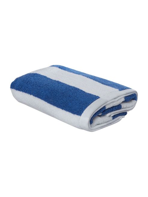 Image of Linea Nautical Wide Striped Bath Towel From In Blue