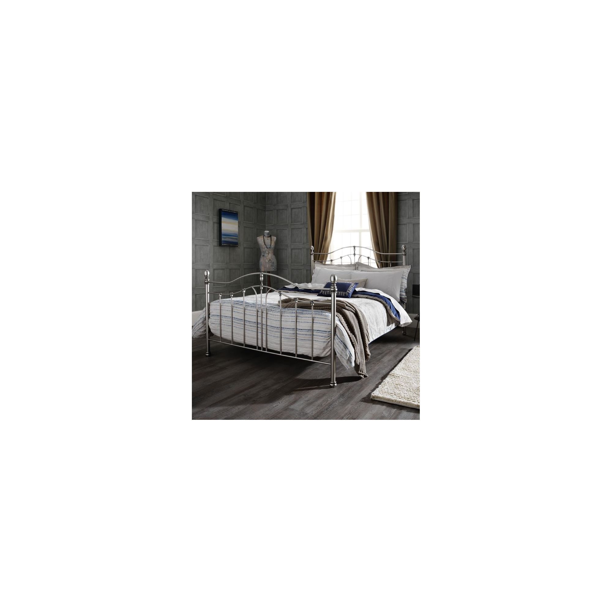 Serene Furnishings Camilla Bed Frame - Double - Satin Nickel / Antique Black at Tesco Direct