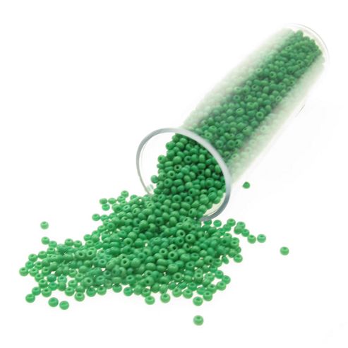 Image of T02/47 Green Opaque Seed Beads 35g