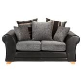 Lima fabric mix small sofa black and charcoal