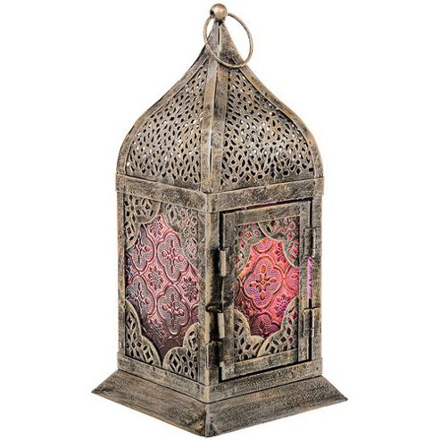 gold candle moroccan dome lantern metal tesco rating