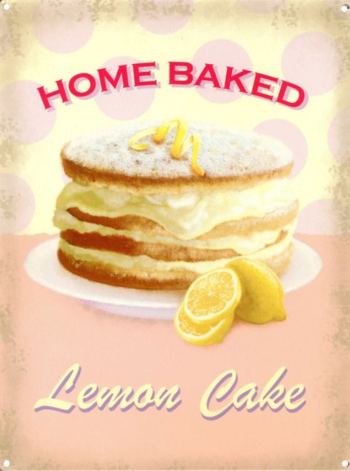 Image of Lemon Cake Home Baked Tin Sign