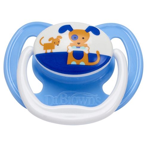 Image of Dr Brown's Pacifier - Stage 1, 0-6 Months, Blue Dog (1 Pack)