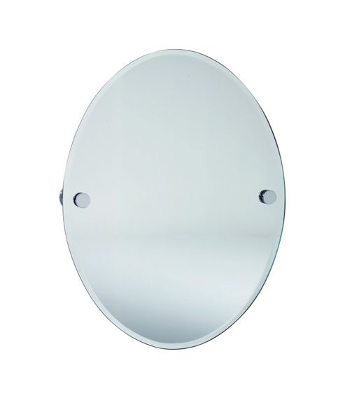 Image of Smedbo Loft Oval Bathroom Mirror - Brushed Chrome