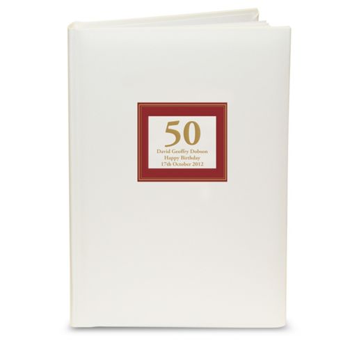 Image of Personalised Red Square Age Or Date Photo Album