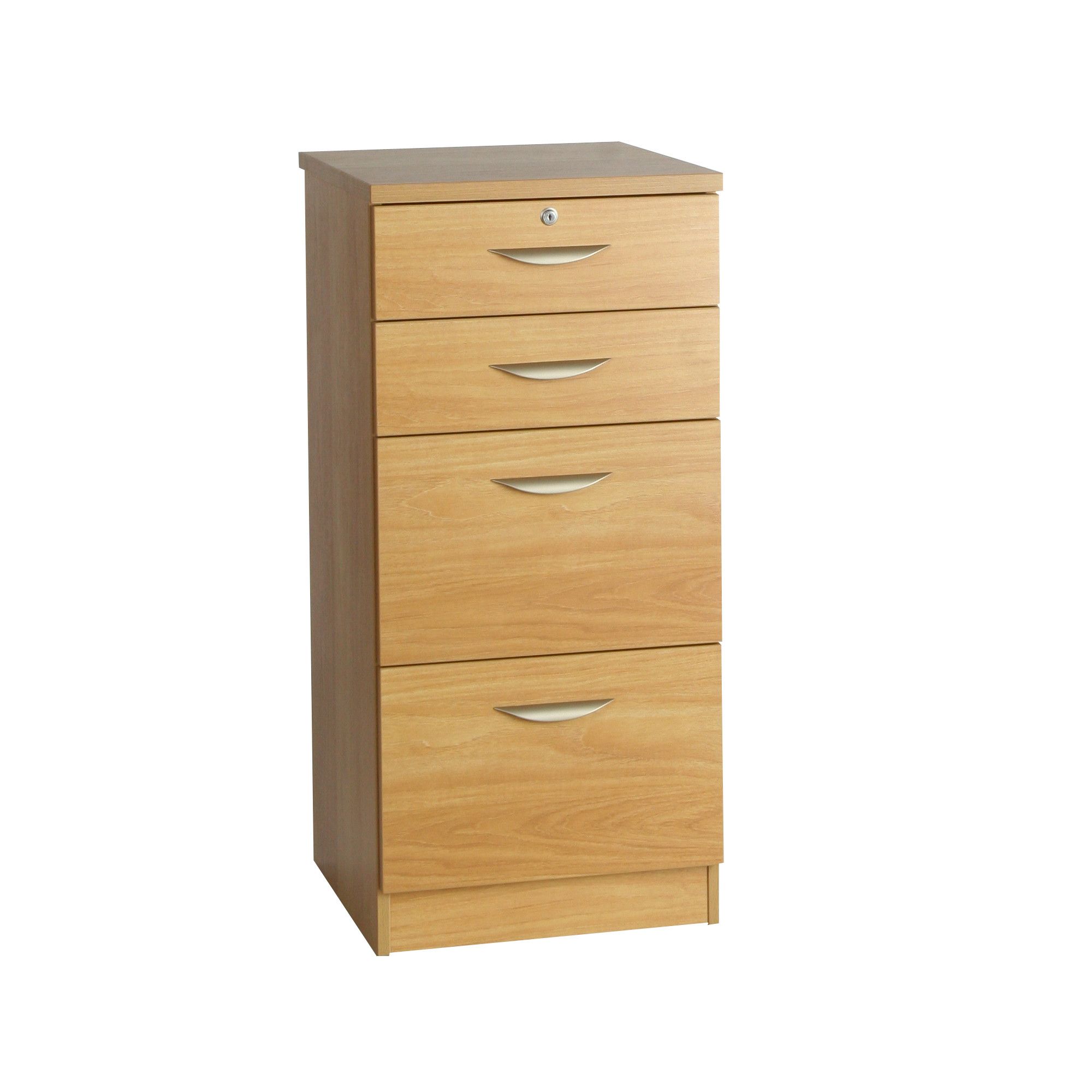 Enduro Four Drawer Tall Wooden Filing Cabinet - Warm Oak at Tesco Direct
