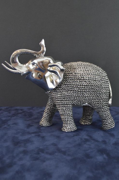 Image of Standing Silver Elephant 11'' X 10''