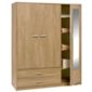Altruna Frucha Three Door Two Drawer Wardrobe in Oak