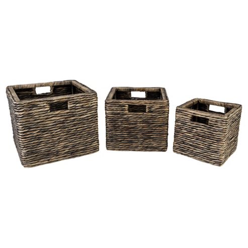 Image of Water Hyacinth set Of 3 Baskets