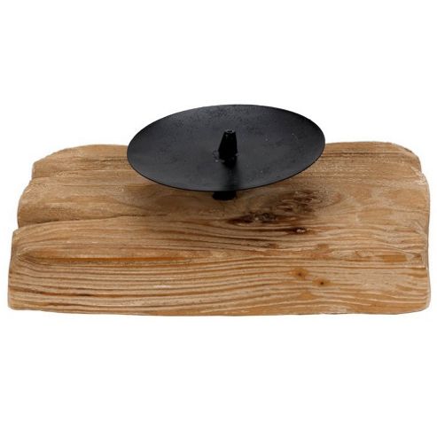 Image of Driftwood - Decorative Pillar Candle Holder - Brown / Black