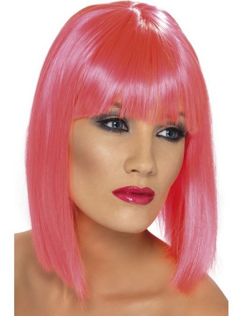 Image of Adult Glam Wig Neon Pink