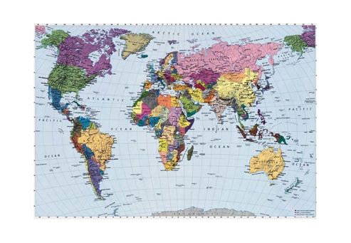 Image of Komar World Map Wall Mural - 270 X 188 Cm