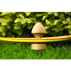 Set of 3 beech and steel hose guide bollards