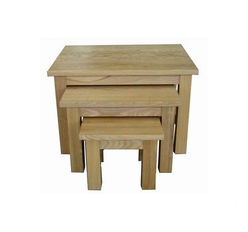 Image of Baumhaus Mobel Oak Nest Of 3 Coffee Tables
