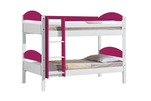 Image of Maximus Bunk Bed 3ft White With Fuschia Details