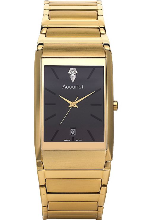 Buy Accurist Gents Diamond Dress Gold Tone Bracelet Watch Mb594b From Our All Ts For Him 7199