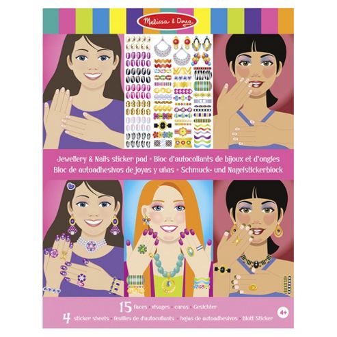 Image of Jewellery And Nails Glitter Sticker Pad - Melissa And Doug
