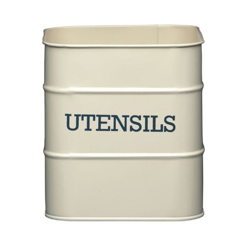 Image of Living Nostalgia Vintage Utensil Storage Pot, Cream