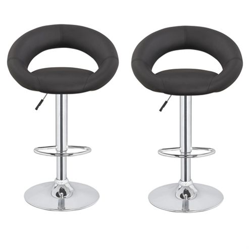 Image of Homegear M3 Sorrento Adjustable Chrome Swivel Bar Chair/stool X2 (black)