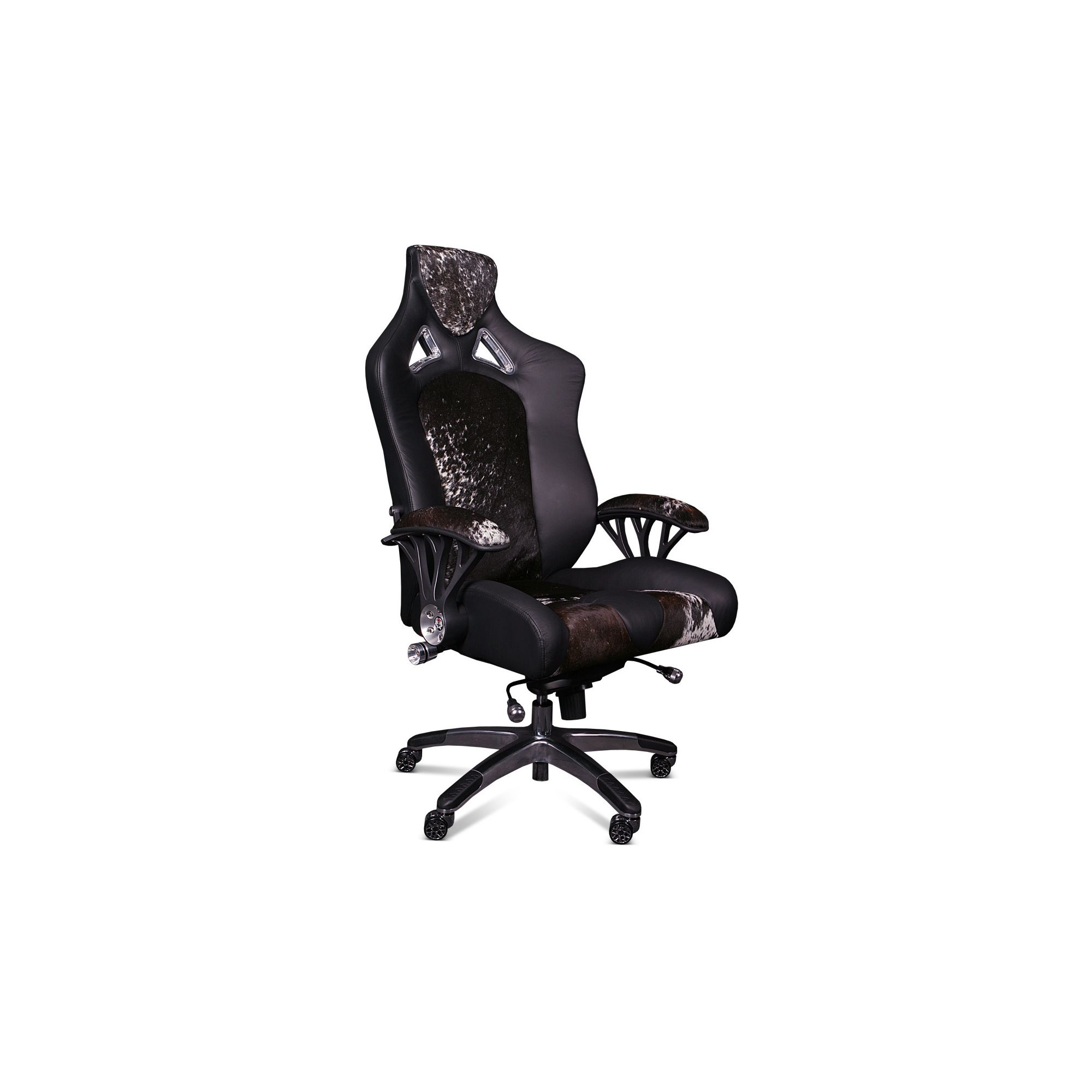 ProMech Racing Speed998 Upholstered  Office Racing Chair - Black Leather/Cowhide at Tesco Direct
