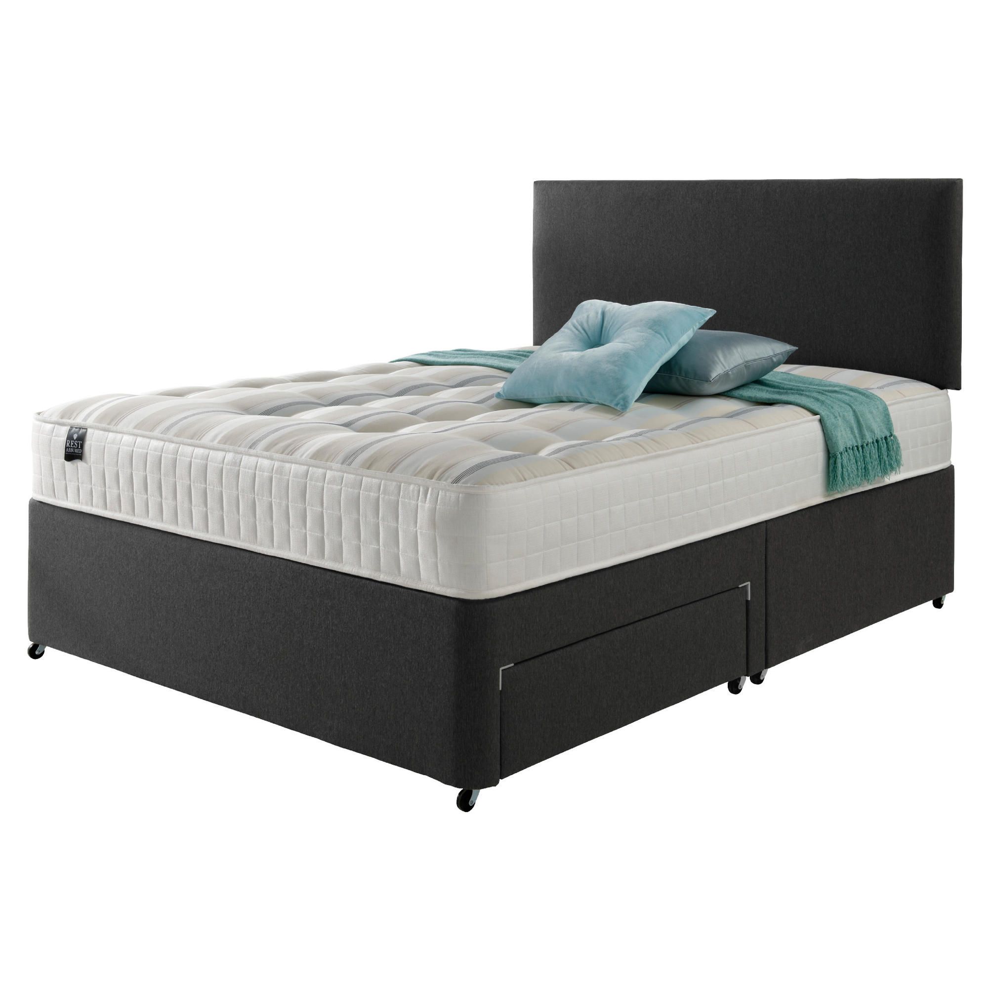Rest Assured Ortho Non Storage King Size Divan and Headboard Charcoal at Tesco Direct