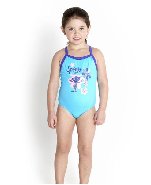 Image of Speedo Infant Girl's Essential All Over Swimsuit - Turquoise