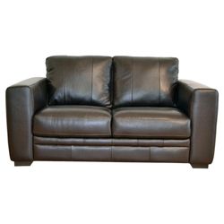 Naples Leather Small Sofa, Chocolate