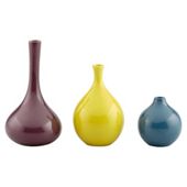 F&F Home set 3 mini vases celedon, grape and teal