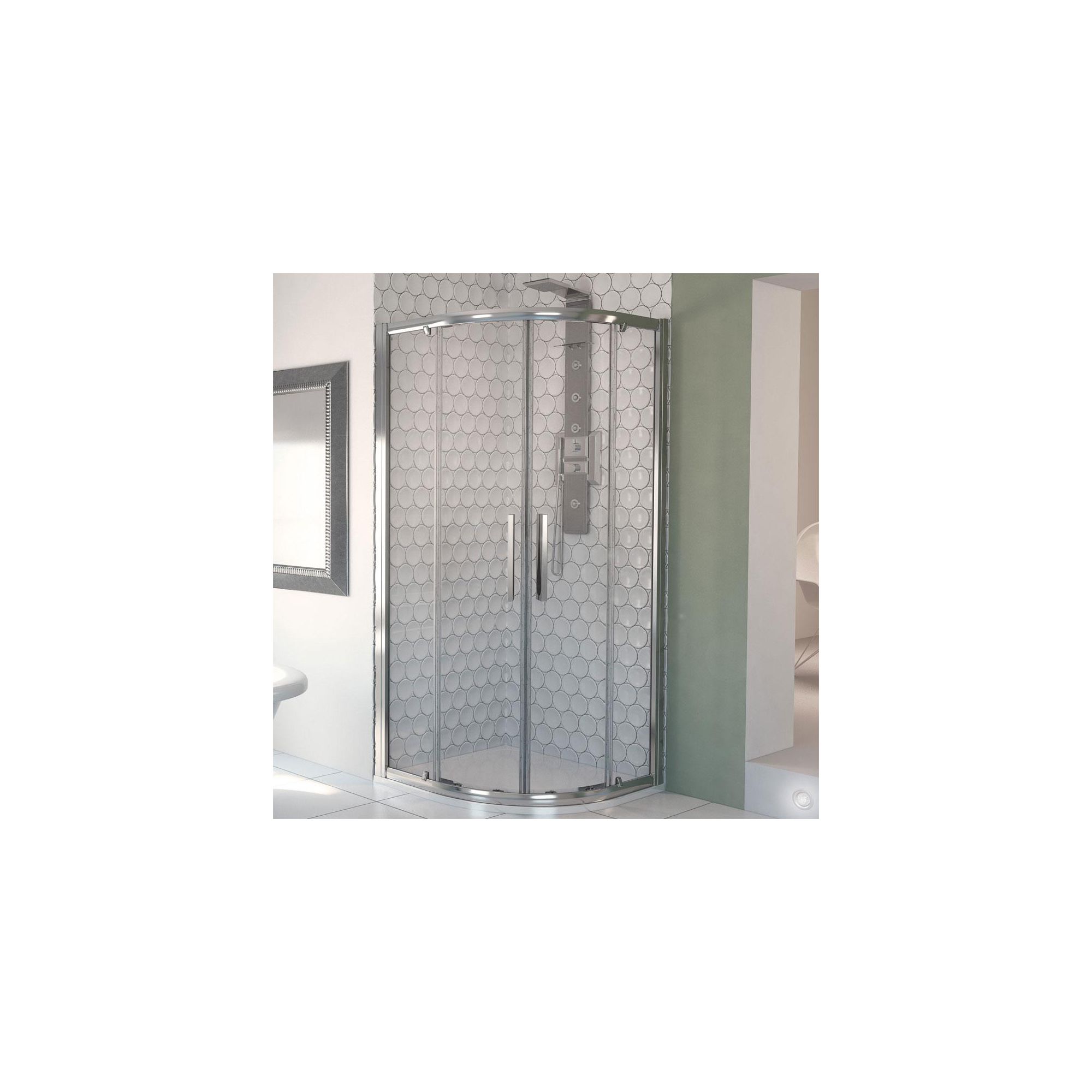 Aqualux AQUA8 Glide Quadrant Shower Door, 900mm x 900mm, Polished Silver Frame, 8mm Glass at Tesco Direct