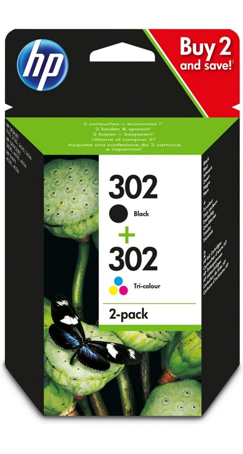 Buy Hp 302 2 Pack Blacktri Colour Original Ink Cartridges From Our Hp