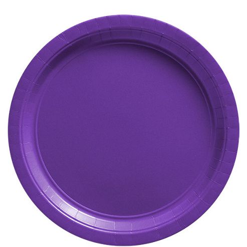 Image of New Purple Plates - 22.8cm Paper Party Plates, Pack Of 50