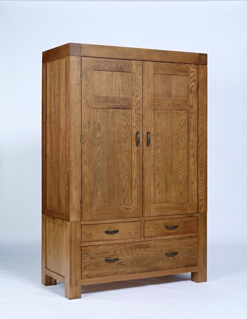 Image of Ametis Santana Rustic Oak Double Wardrobe