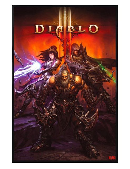 Image of Diablo 3 Gloss Black Framed Heroes Poster
