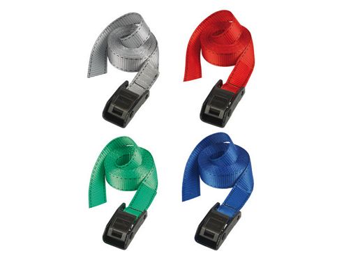 Image of Master Lock Lashing Strap With Metal Buckle 2.5m (pack Of 2) Green