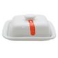 Milan White Ceramic Butter Dish with Lid.