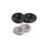 Imac Ciottoli Double Dog and Cat Bowl in Light Grey - Large (40cm L x 23.5cm W x 6.5cm H)