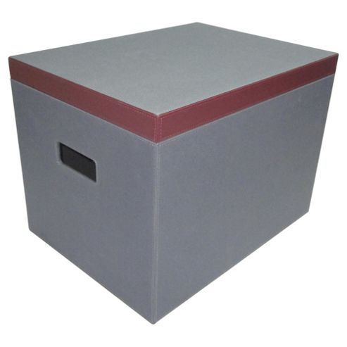 Image of Grey Trunk With Trim And Carry Handles