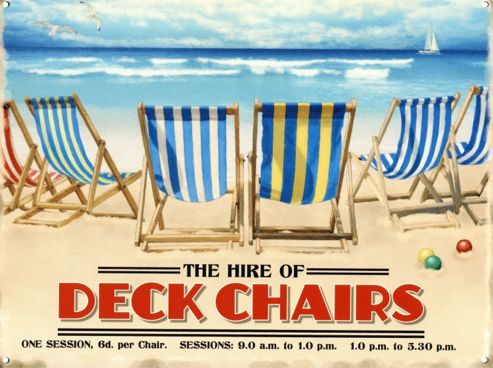 Image of Deck Chairs For Hire Tin Sign
