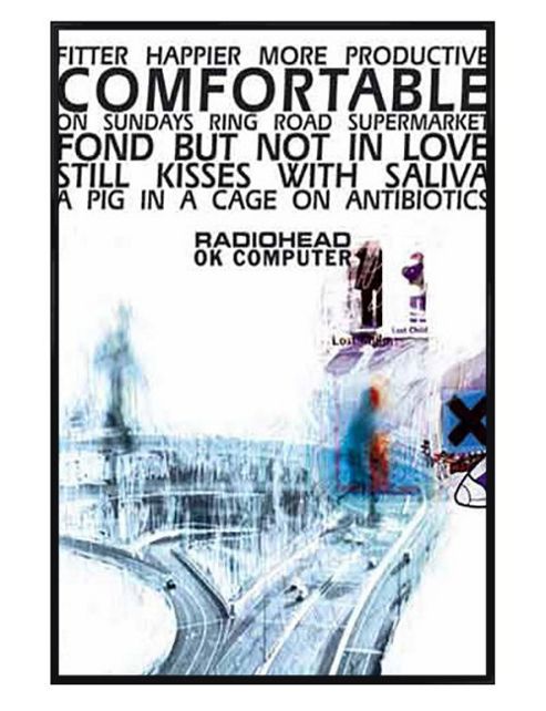 Image of Radiohead Gloss Black Framed Ok Computer Poster