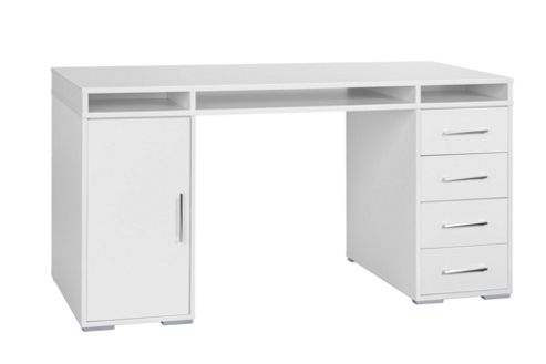 Image of Maja- M--bel 4 Drawer Computer Desk With 3 Storage Compartments - White