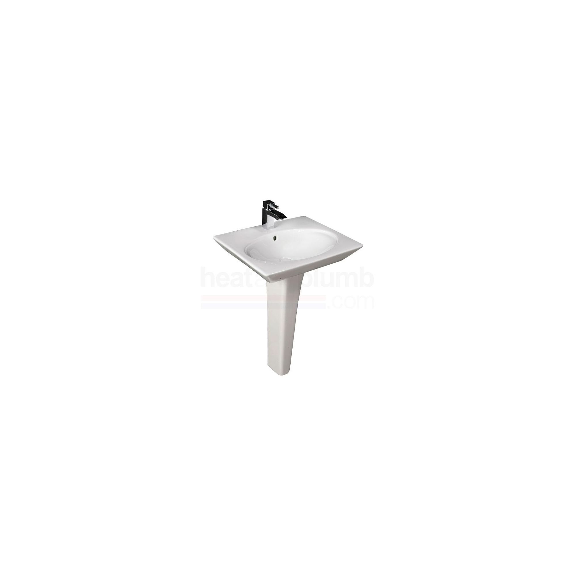 RAK Opulence White 'Her' Full Pedestal and Basin 580mm Wide 1 Tap Hole at Tesco Direct