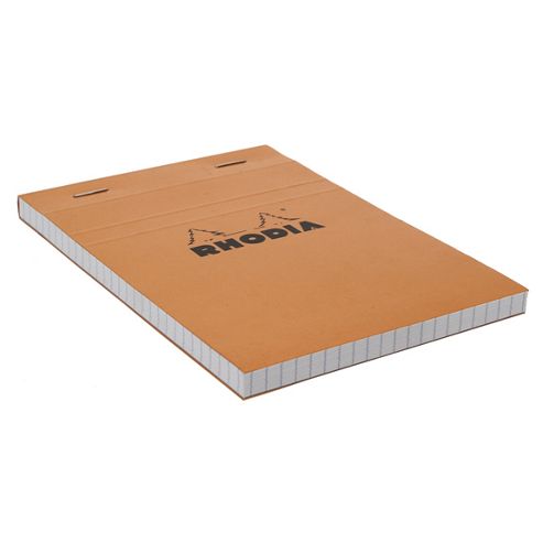 Image of Rhodia Orange Head Stapled Pad 10.5x14.8cm Sq.5x5 13200c