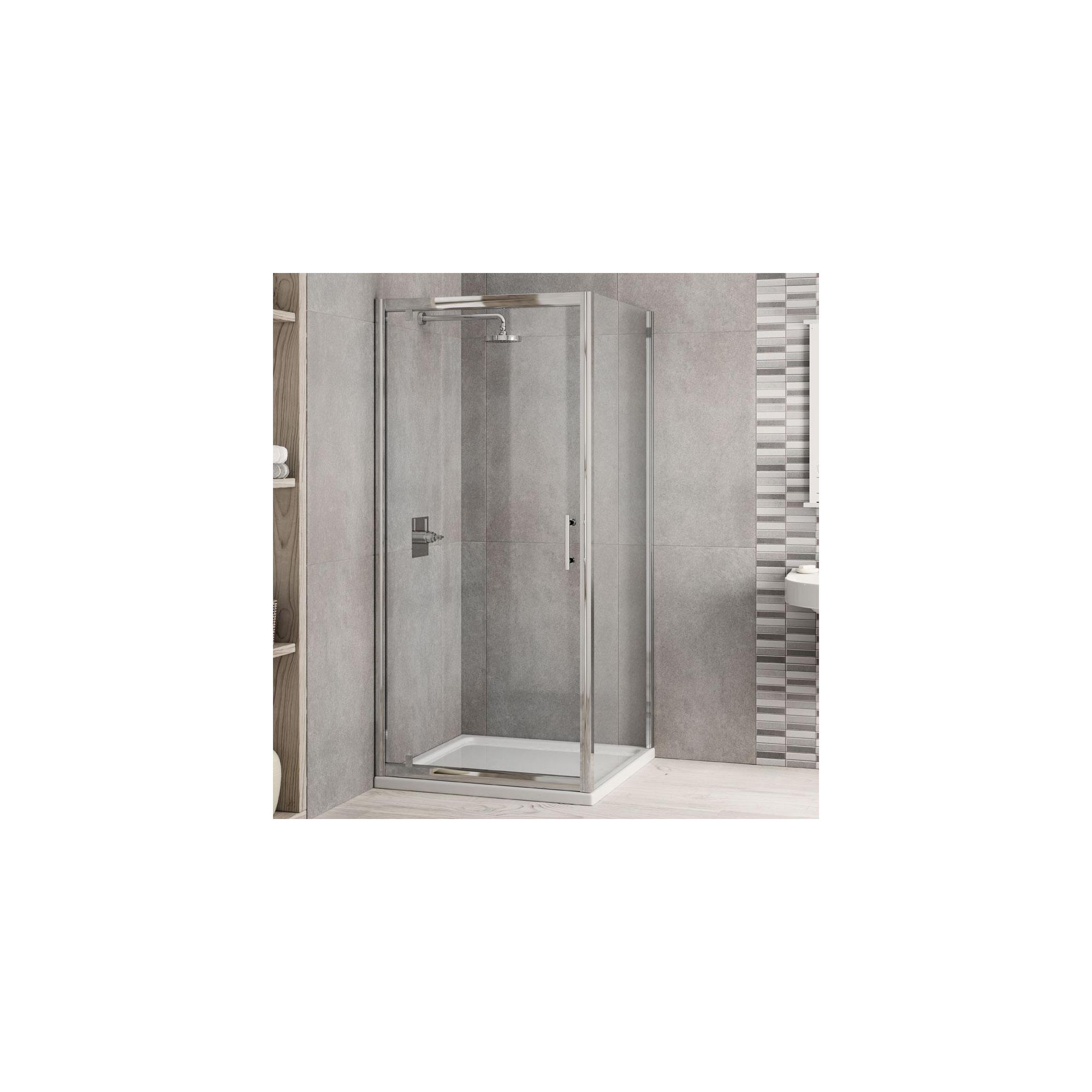 Elemis Inspire Pivot Door Shower Enclosure, 800mm x 800mm, 6mm Glass, Low Profile Tray at Tesco Direct