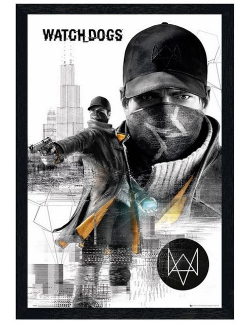 Image of Watch Dogs Black Wooden Framed Pearce Poster