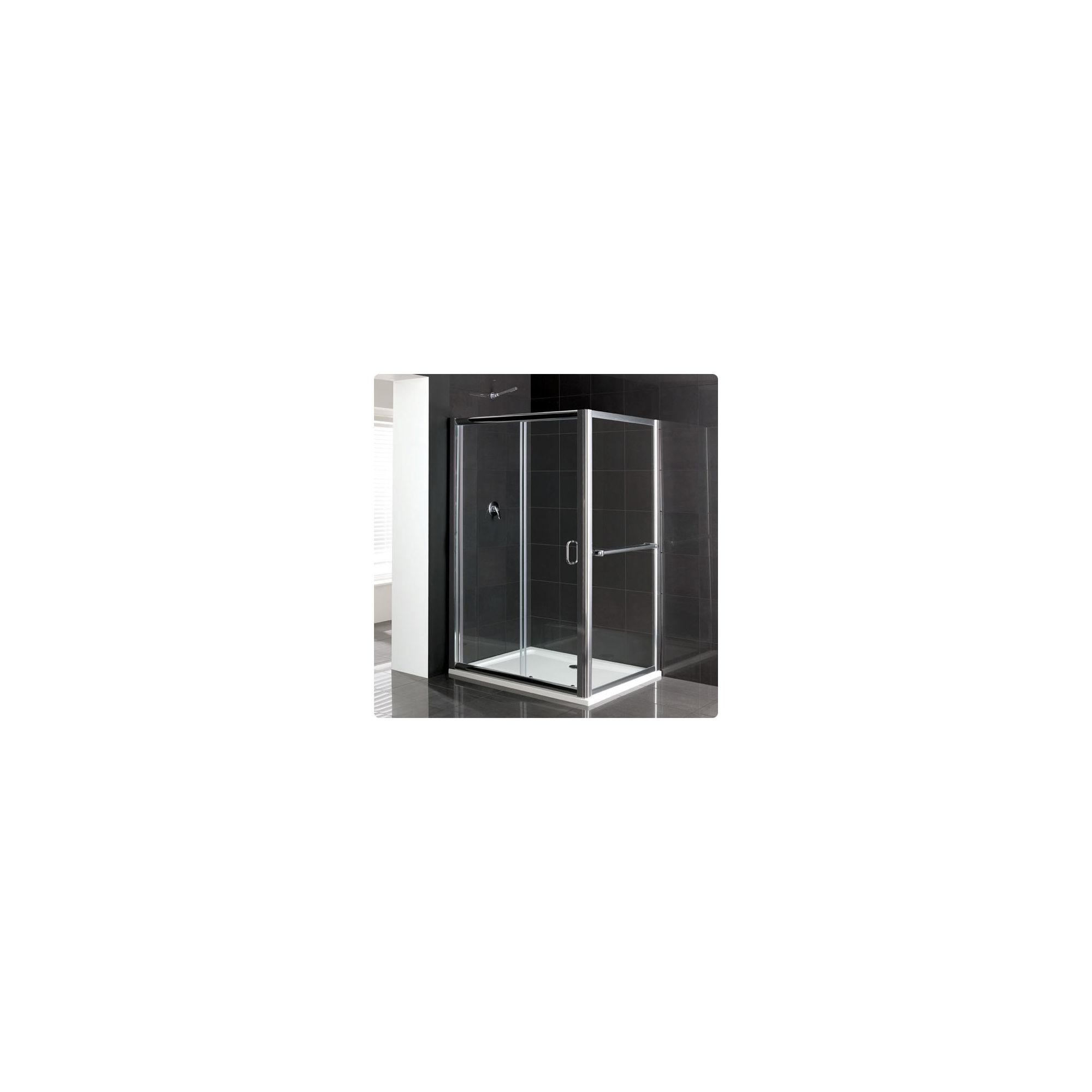 Duchy Elite Silver Sliding Door Shower Enclosure, 1200mm x 900mm, Standard Tray, 6mm Glass at Tesco Direct