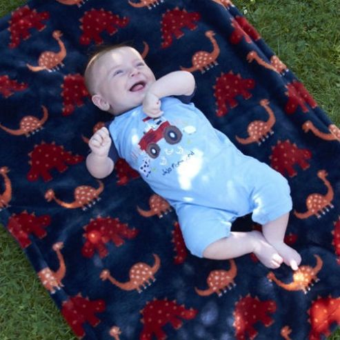 Image of Buggy Snuggle Fur Cot Blanket (dinosaur)